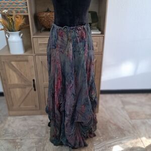 Colors Artwear Oversized Maxi Tie Dye Skirt Handmade Flowy Whimsigoth Fairycore